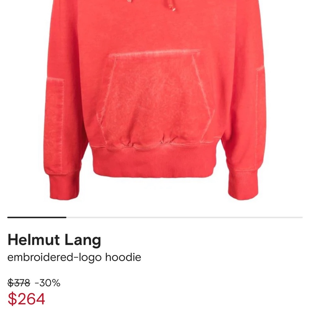 Helmut lang embroidered logo hoodie